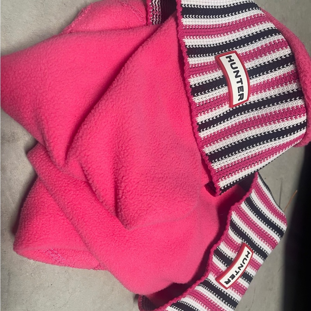 Hunter Pink Fleece boot socks.